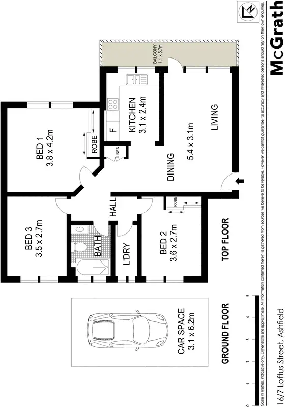 Floorplan of Homely apartment listing, 16/7 Loftus Street, Ashfield NSW 2131
