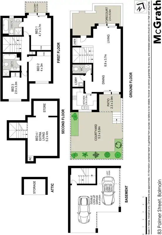 Floorplan of Homely townhouse listing, 83 Palmer Street, Balmain NSW 2041