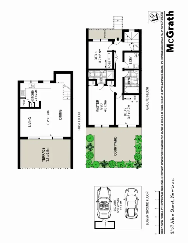 Floorplan of Homely townhouse listing, 3/57 Alice Street, Newtown NSW 2042