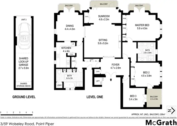 Floorplan of Homely apartment listing, 3/59 Wolseley Road, Point Piper NSW 2027