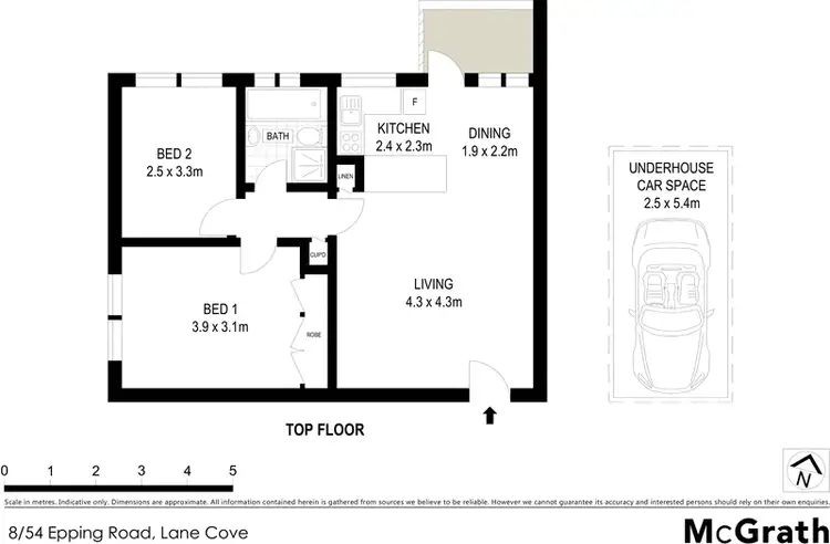 Floorplan of Homely apartment listing, 8/54 Epping Road, Lane Cove NSW 2066