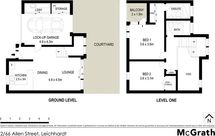 Floorplan of Homely townhouse listing, 2/66 Allen Street, Leichhardt NSW 2040