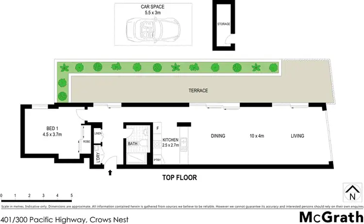 Floorplan of Homely apartment listing, 401/300 Pacific Highway, Crows Nest NSW 2065
