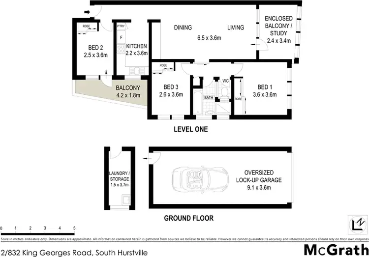 Floorplan of Homely apartment listing, 2/832 King Georges Road, South Hurstville NSW 2221