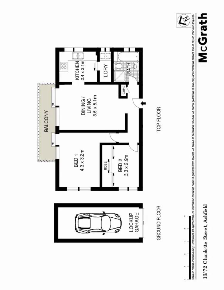 Floorplan of Homely apartment listing, 13/72 Charlotte Street, Ashfield NSW 2131