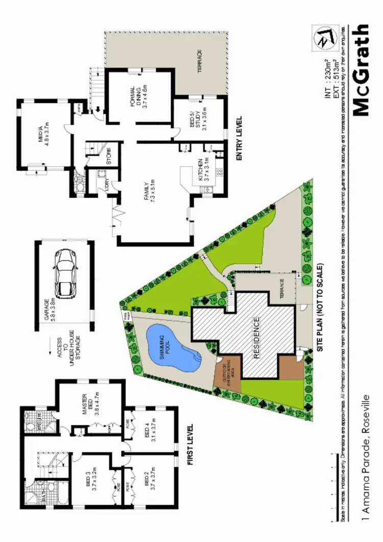 Floorplan of Homely house listing, 1 Amarna Parade, Roseville NSW 2069