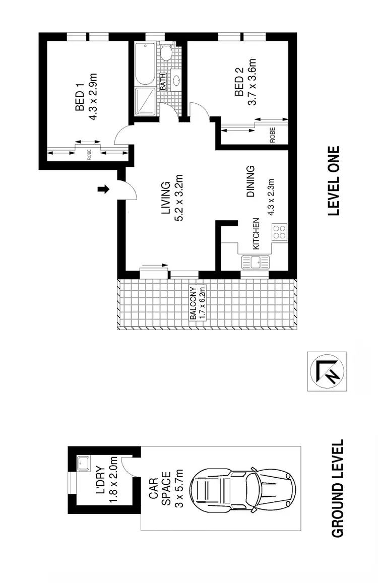 Floorplan of Homely apartment listing, 7/34 Gould Avenue, Lewisham NSW 2049