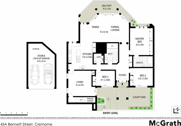Floorplan of Homely townhouse listing, 45A Bennett Street, Cremorne NSW 2090