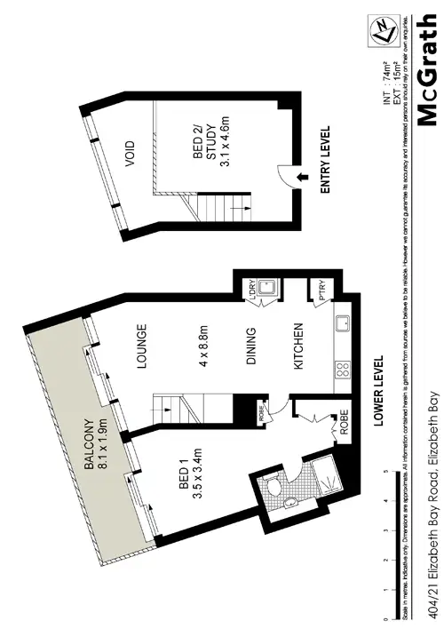 Floorplan of Homely apartment listing, 404/21 Elizabeth Bay Road, Elizabeth Bay NSW 2011