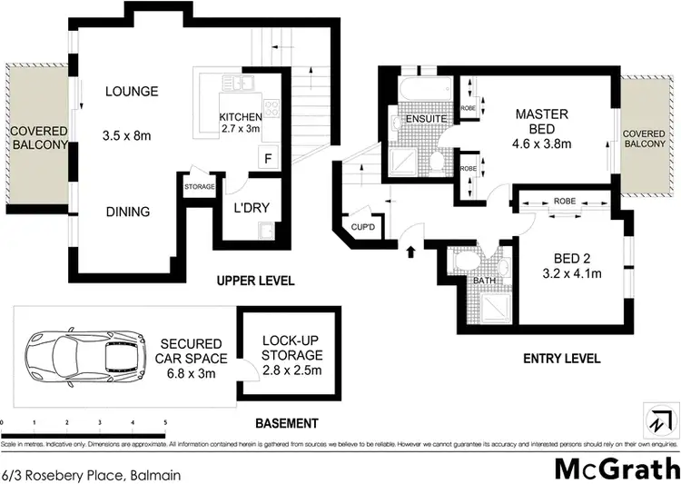 Floorplan of Homely apartment listing, 6/3 Rosebery Place, Balmain NSW 2041