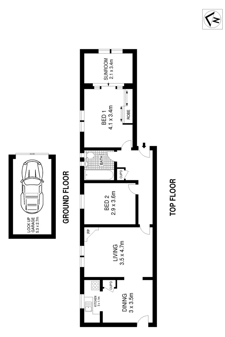 Floorplan of Homely apartment listing, 3/15 King Street, Ashfield NSW 2131