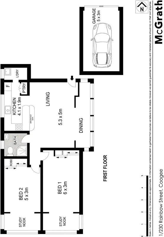 Floorplan of Homely apartment listing, 1/230 Rainbow Street, Coogee NSW 2034