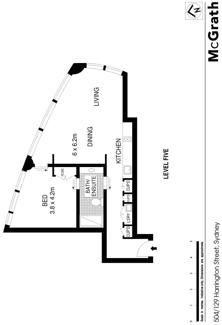 Floorplan of Homely apartment listing, 504/129 Harrington Street, Sydney NSW 2000