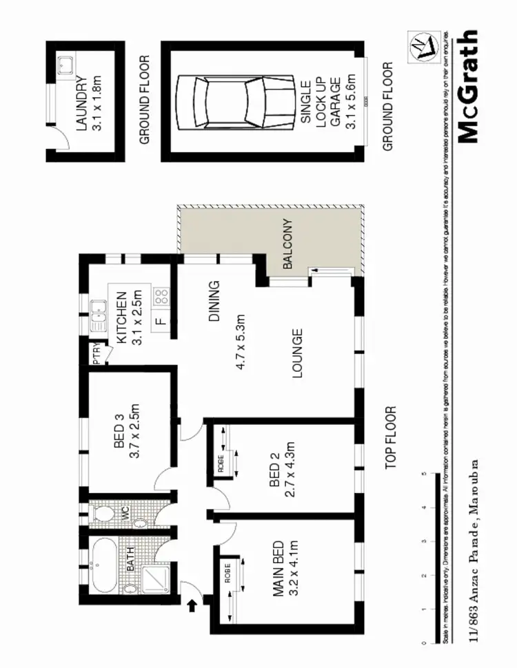 Floorplan of Homely apartment listing, 11/863 Anzac Parade, Maroubra NSW 2035