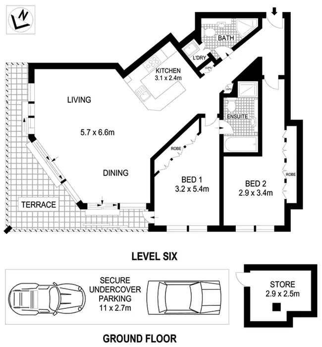Floorplan of Homely apartment listing, E602/26 Point Street, Pyrmont NSW 2009
