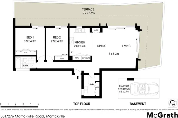 Floorplan of Homely apartment listing, 301/276 Marrickville Road, Marrickville NSW 2204