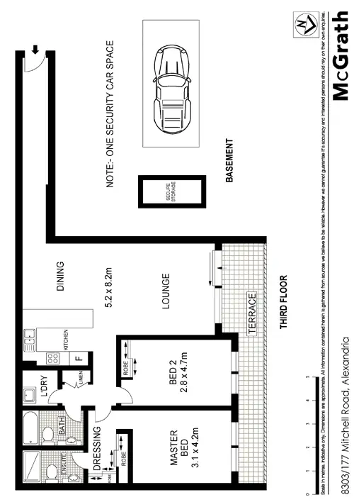 Floorplan of Homely apartment listing, 8303/177 Mitchell Road, Erskineville NSW 2043