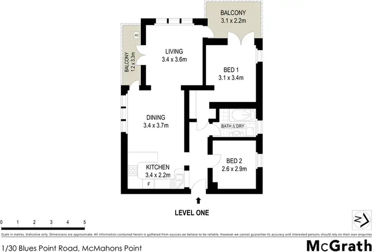 Floorplan of Homely apartment listing, 1/30 Blues Point Road, Mcmahons Point NSW 2060
