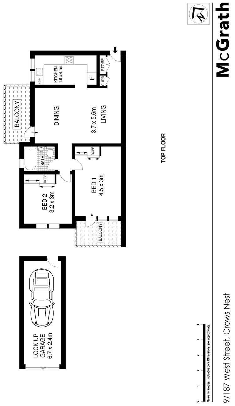 Floorplan of Homely apartment listing, 9/187 West Street, Crows Nest NSW 2065