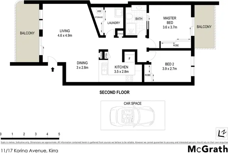 Floorplan of Homely apartment listing, 11/17 Korina Avenue, Kirra QLD 4225