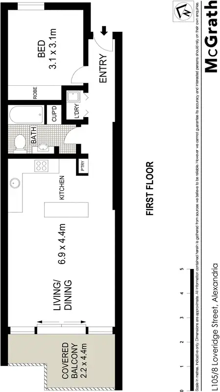 Floorplan of Homely apartment listing, L105/8 Loveridge Street, Alexandria NSW 2015