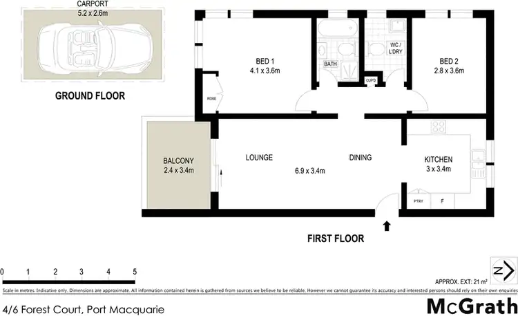 Floorplan of Homely apartment listing, 4/6 Forest Court, Port Macquarie NSW 2444