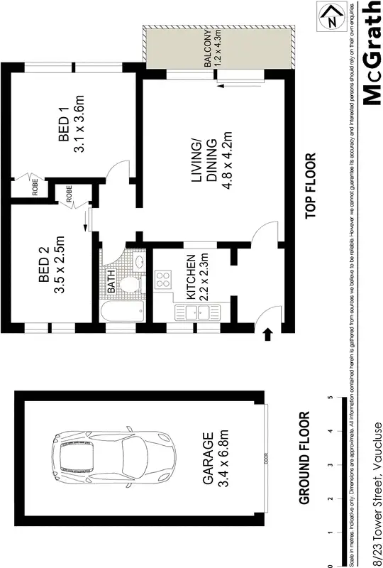 Floorplan of Homely apartment listing, 8/23 Tower Street, Vaucluse NSW 2030