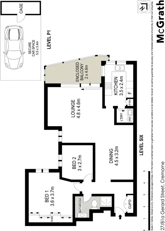 Floorplan of Homely apartment listing, 27/81A Gerard Street, Cremorne NSW 2090