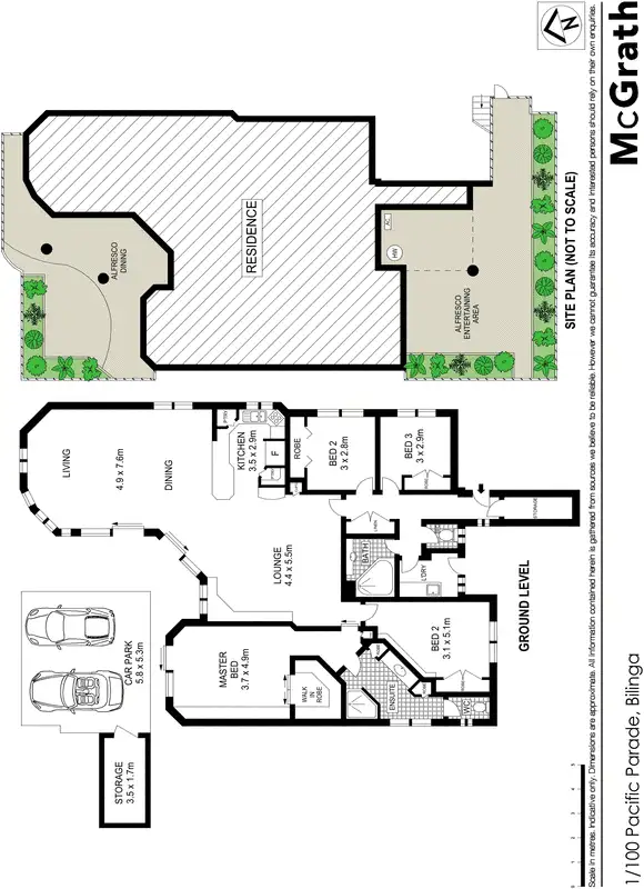 Floorplan of Homely apartment listing, 1/100 Pacific Parade, Bilinga QLD 4225