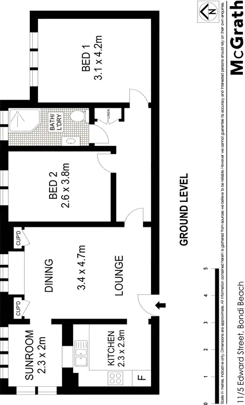 Floorplan of Homely apartment listing, 11/5 Edward Street, Bondi Beach NSW 2026