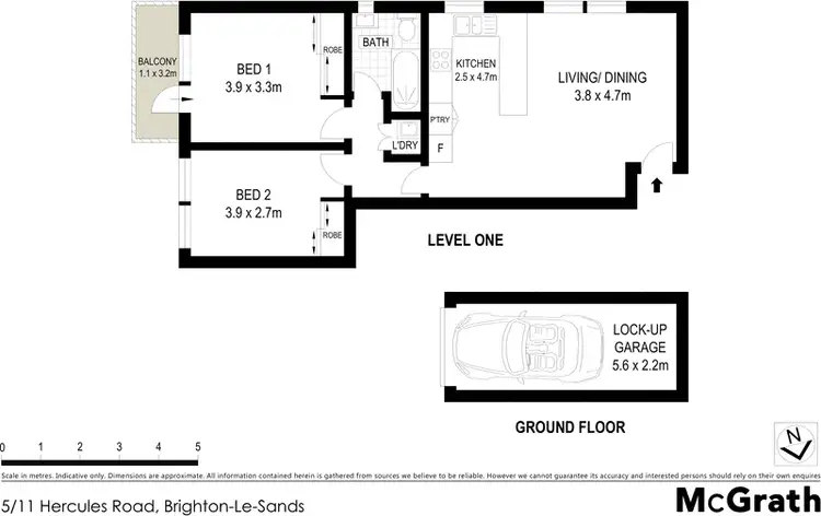 Floorplan of Homely apartment listing, 5/11 Hercules Road, Brighton-le-sands NSW 2216