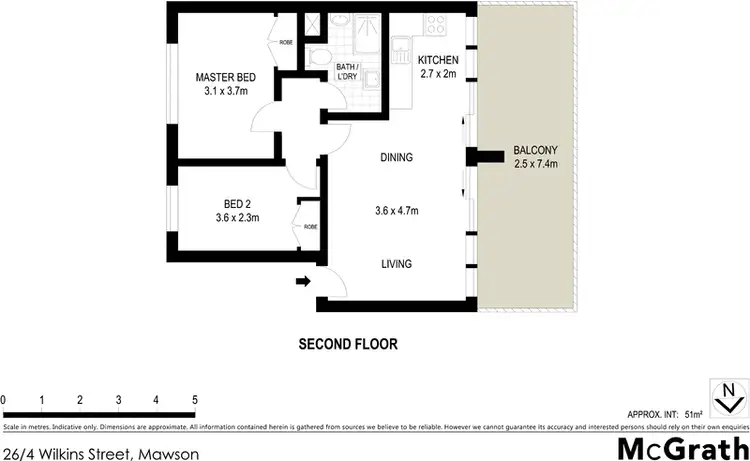 Floorplan of Homely apartment listing, 26/4 Wilkins Street, Mawson ACT 2607