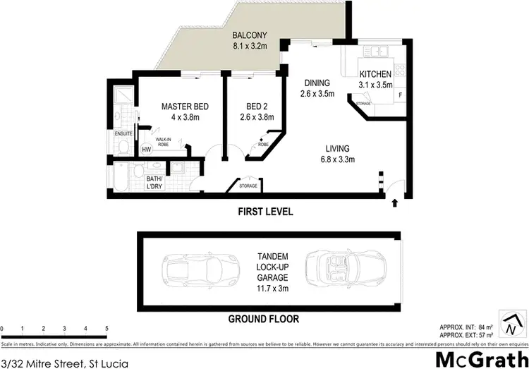 Floorplan of Homely apartment listing, 3/32 Mitre Street, St Lucia QLD 4067