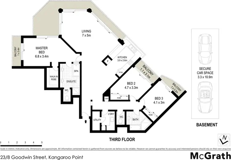 Floorplan of Homely apartment listing, 23/8 Goodwin Street, Kangaroo Point QLD 4169