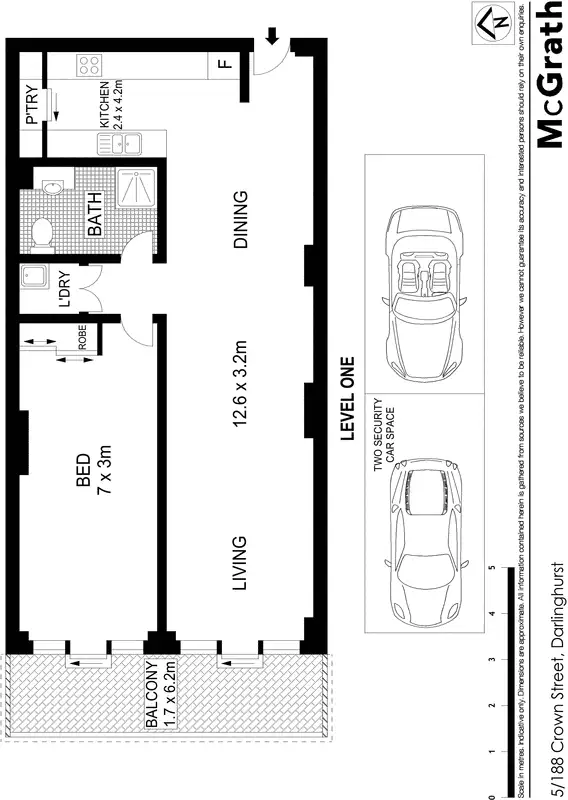 Floorplan of Homely apartment listing, 5/118 Crown Street, Darlinghurst NSW 2010