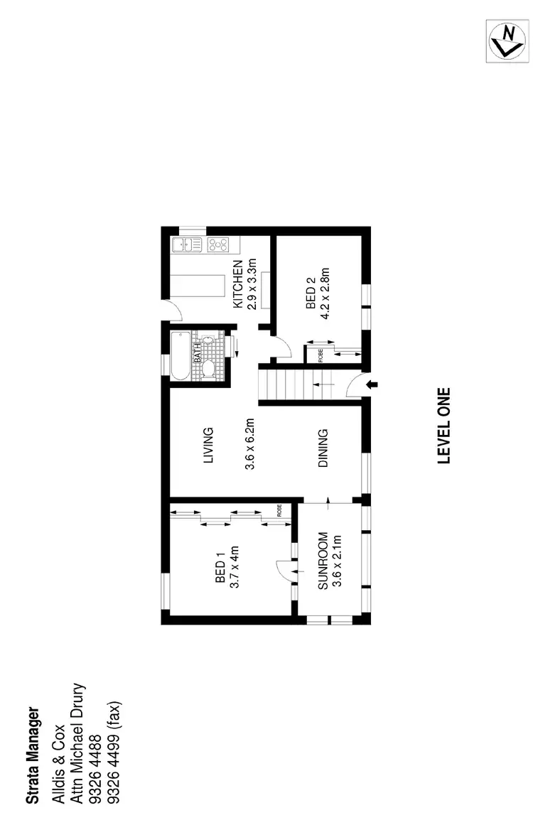 Floorplan of Homely apartment listing, 2/1 Edgecumbe Avenue, Coogee NSW 2034
