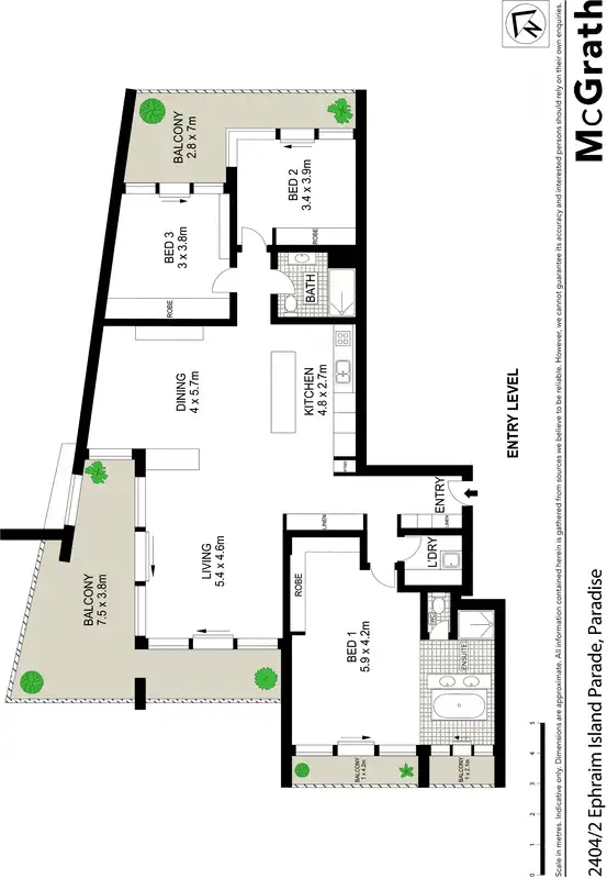 Floorplan of Homely apartment listing, 2404/2 Ephraim Island Parade, Paradise Point QLD 4216