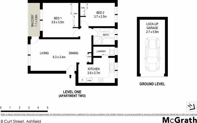 Floorplan of Homely apartment listing, 2/8 Curt Street, Ashfield NSW 2131