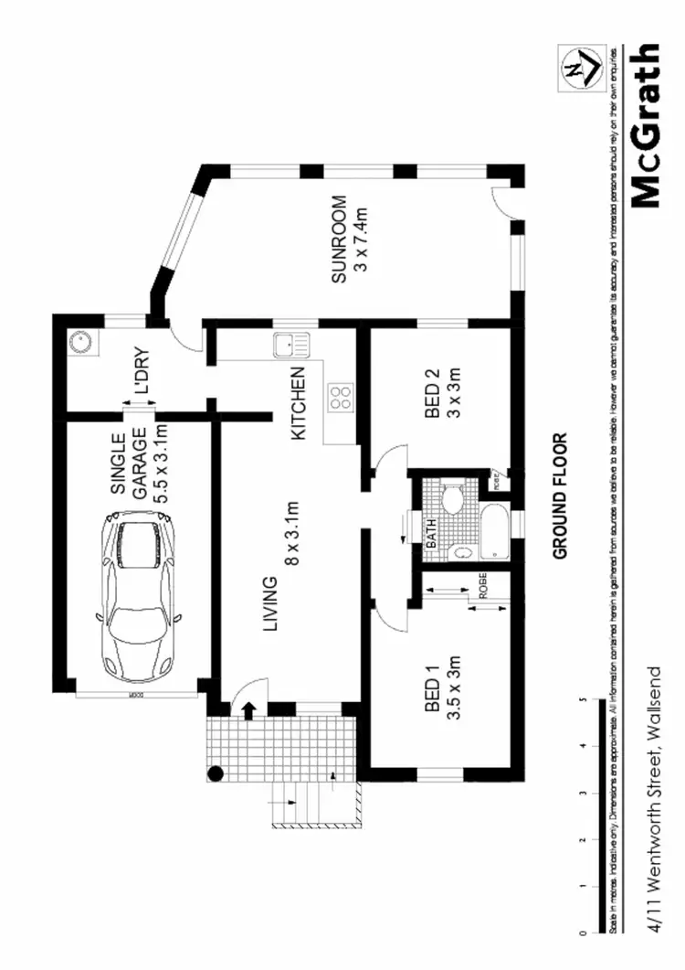 Floorplan of Homely villa listing, 4/11 Wentworth Street, Wallsend NSW 2287