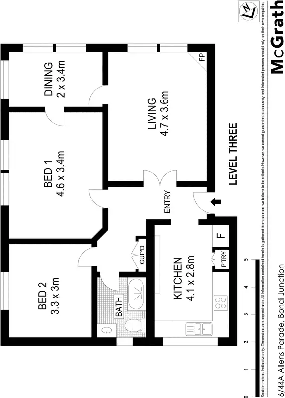 Floorplan of Homely apartment listing, 6/44A Allens Parade, Bondi Junction NSW 2022