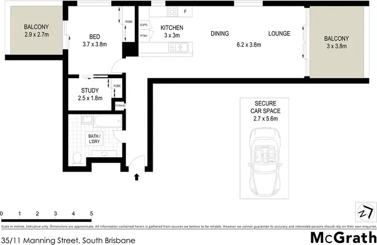 Floorplan of Homely apartment listing, 35/11 Manning Street, South Brisbane QLD 4101