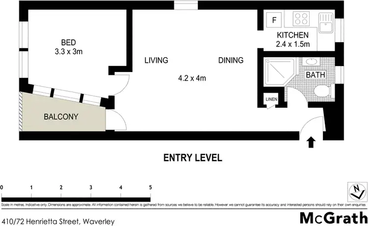 Floorplan of Homely apartment listing, 410/72 Henrietta Street, Waverley NSW 2024