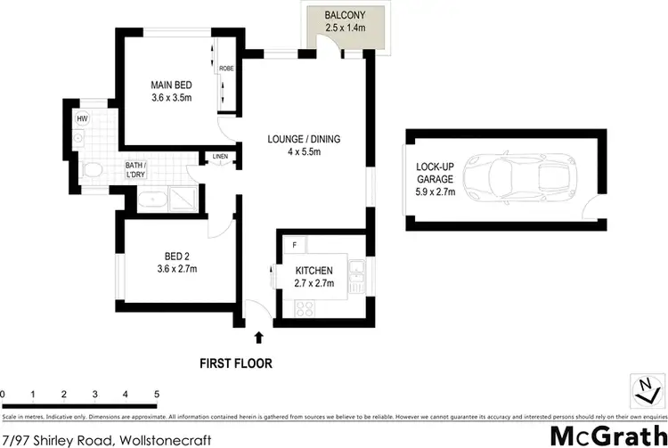 Floorplan of Homely apartment listing, 7/97 Shirley Road, Wollstonecraft NSW 2065