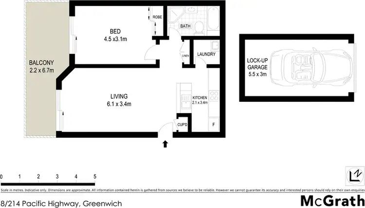 Floorplan of Homely apartment listing, 8/214 Pacific Highway, Greenwich NSW 2065