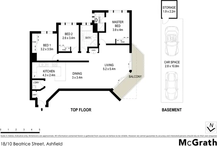 Floorplan of Homely apartment listing, 18/10 Beatrice Street, Ashfield NSW 2131