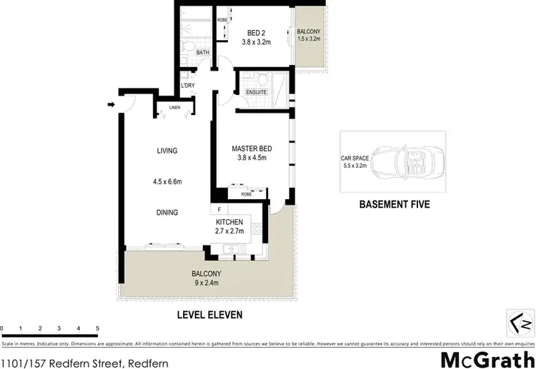 Floorplan of Homely apartment listing, 1101/157 Redfern Street, Redfern NSW 2016