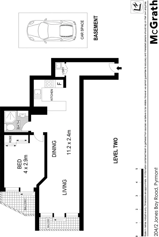 Floorplan of Homely apartment listing, 204/2 Jones Bay Road, Pyrmont NSW 2009