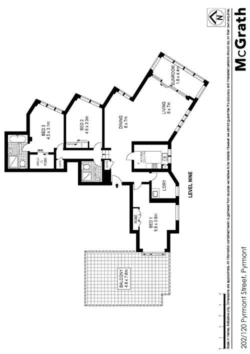 Floorplan of Homely apartment listing, 202/120 Pyrmont Street, Pyrmont NSW 2009