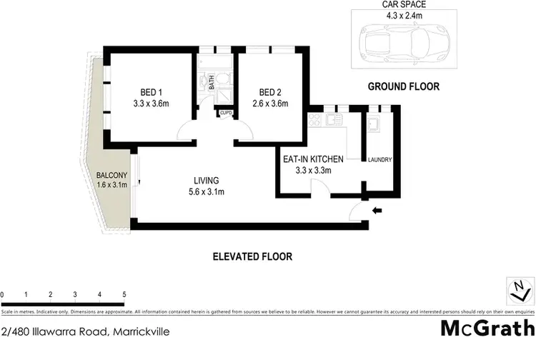 Floorplan of Homely apartment listing, 2/480 Illawarra Road, Marrickville NSW 2204