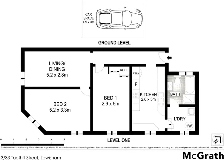 Floorplan of Homely apartment listing, 3/33 Toothill Street, Lewisham NSW 2049